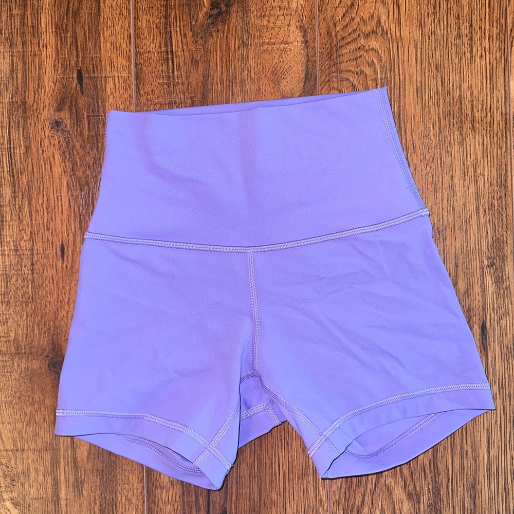 Dark lavender align shorts 4 inch size 2